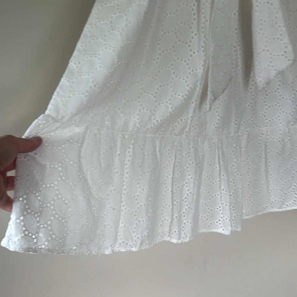 Draper James White Sleeveless eyelet Sundress with Notched Collar XS - Picture 4 of 7